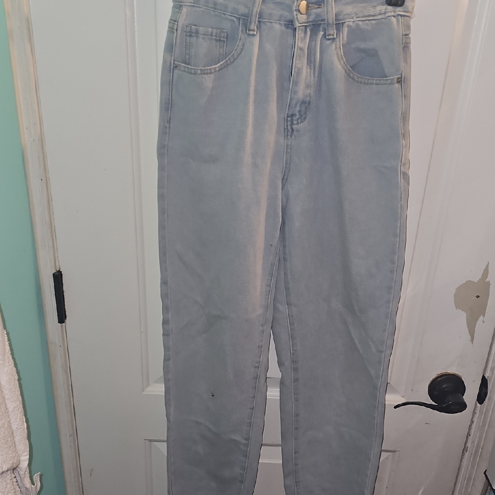 SHEIN Light Gray Straight Leg Jeans